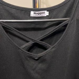 Black cold shoulder top